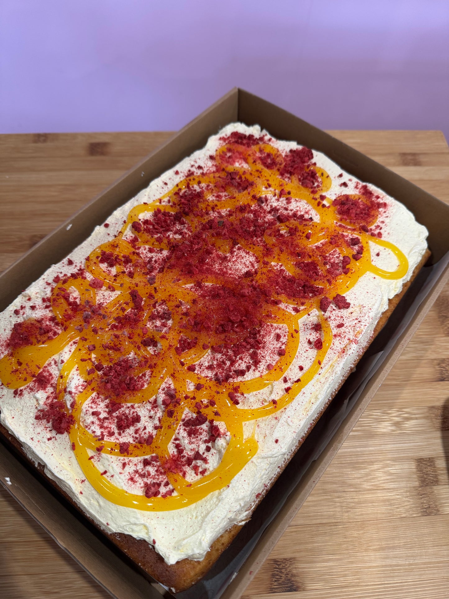 Raspberry & Lemon Slab Cake