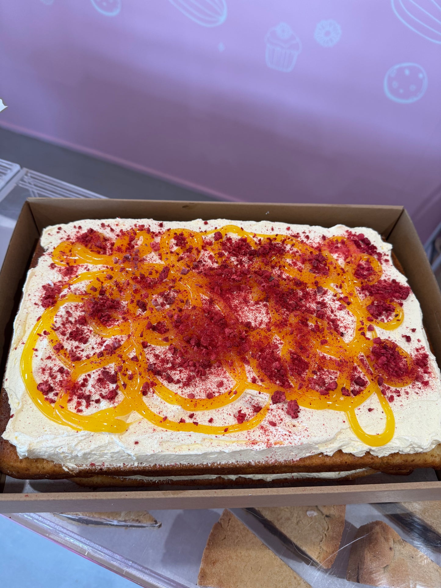 Raspberry & Lemon Slab Cake